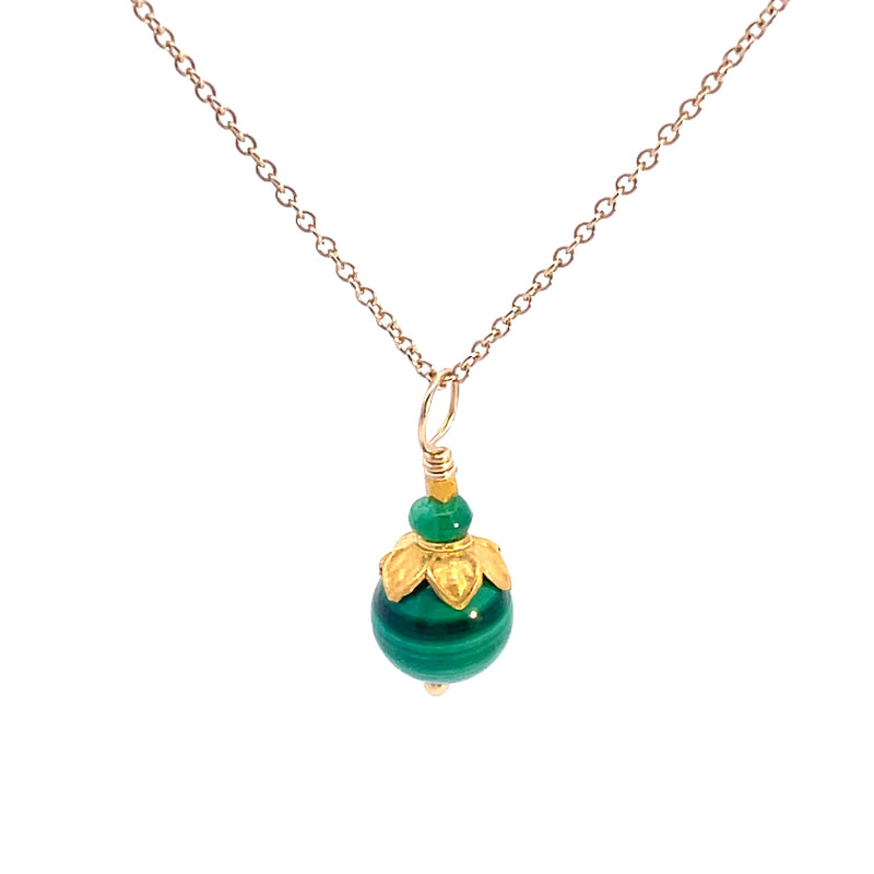 Malachite Flora Sphere Pendant