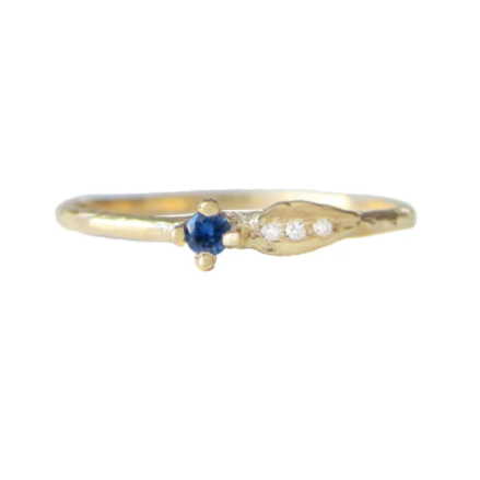 Sprout Sapphire Ring in 14K Yellow Gold